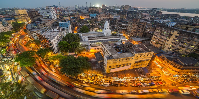 kolkata city top view night west