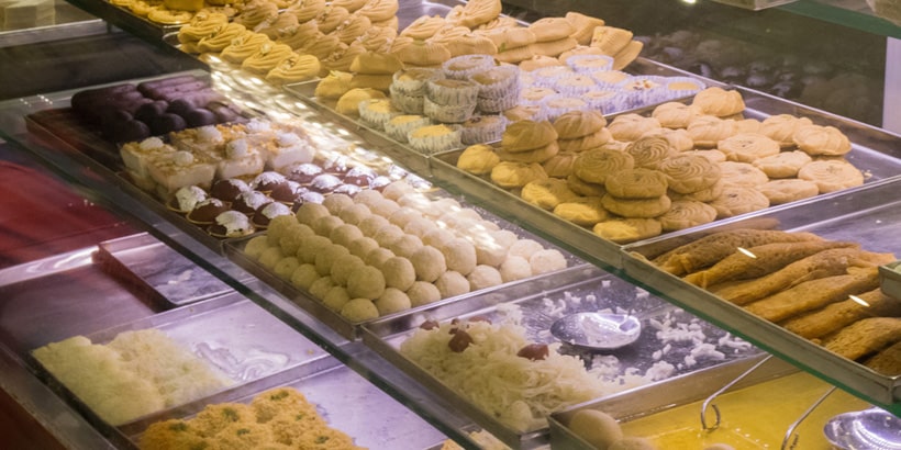 A variety of delicious Indian Bengali Sweets