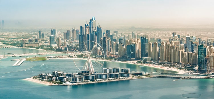 Dubai-Marina-Skyline-with-Dubai-Eye-Ferris-Wheel-Holidays-Travel-Agency-Brightsun