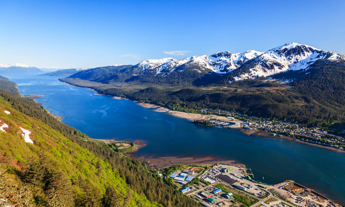Juneau Alaskan aerial view