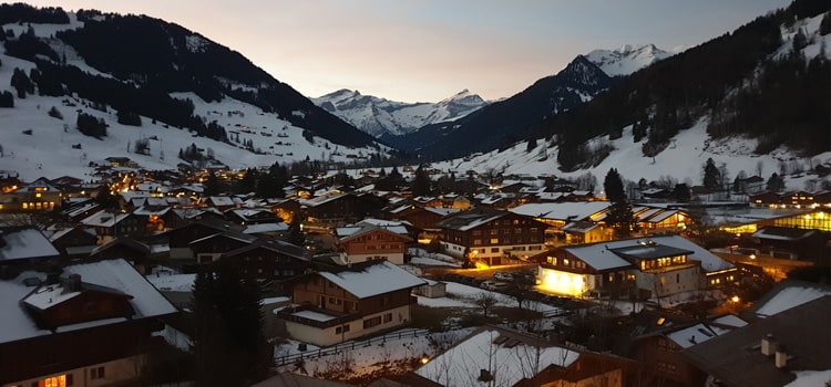 Ski resort gstaad view switzerland