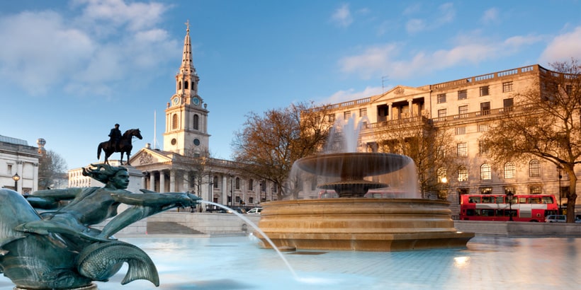 london fountain on trafalgar square st