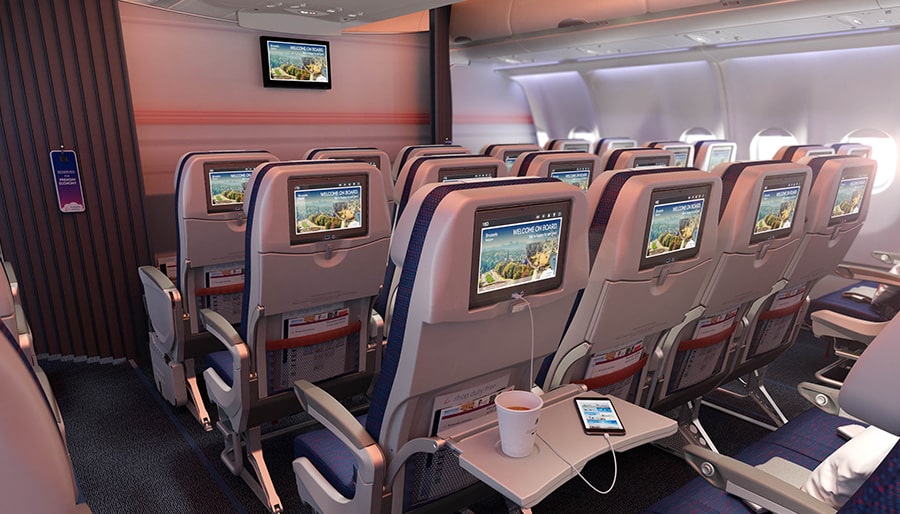 Brussels-Airlines-New-Economy-Class-Cabin-aboard-the-A330-aircraft-Class-Flight-Tickets-Brightsun-UK