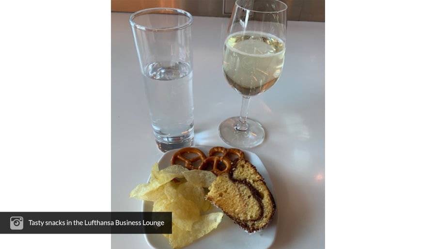 Testy-Snack-in-the-Lufthansa-Business-Lounge-Airline-Travel-Agency-Brightsun
