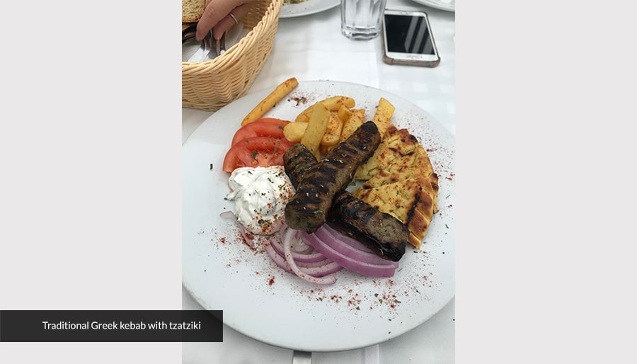 Traditional-Greek-Kabab-with-Tzatziki-Best-Vacation-Package-in-UK-Brightsun-Travel